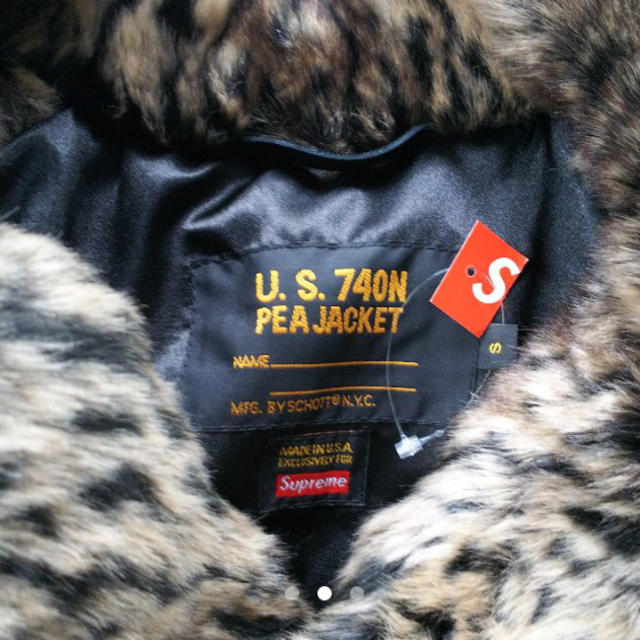 Supreme®/Schott® Fur Peacoat 超希少 レオパードS - ピーコート