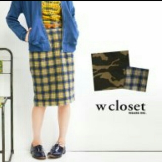 ダブルクローゼット(w closet)のw closet チェックスカート(ひざ丈スカート)