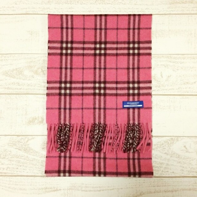 BURBERRY - 美品ふんわり ピンク カシミア100% バーバリー チェック
