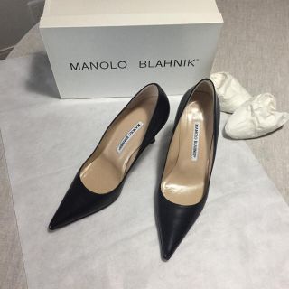 マノロブラニク(MANOLO BLAHNIK)のマノロブラニク パンプス37黒KID超美品(ハイヒール/パンプス)