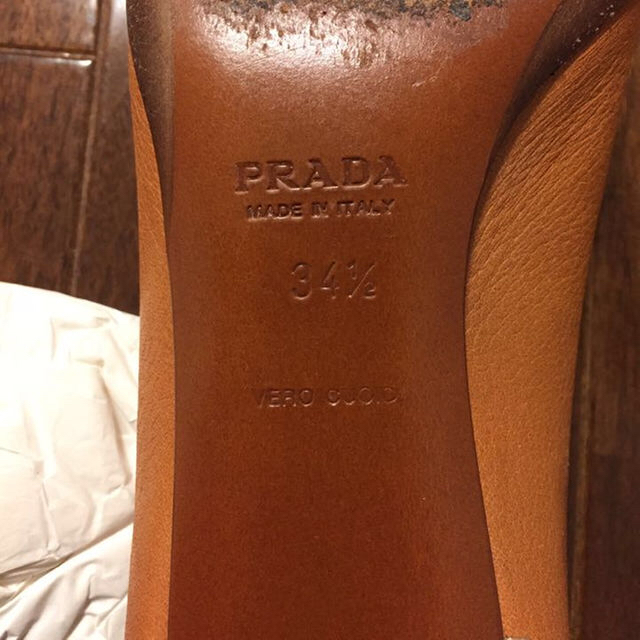 2022新入荷 PRADA - 値下！1回使用/PRADAプラダ/パンプス34.5(21.5-22cm牛革/本革 ハイヒール/パンプス