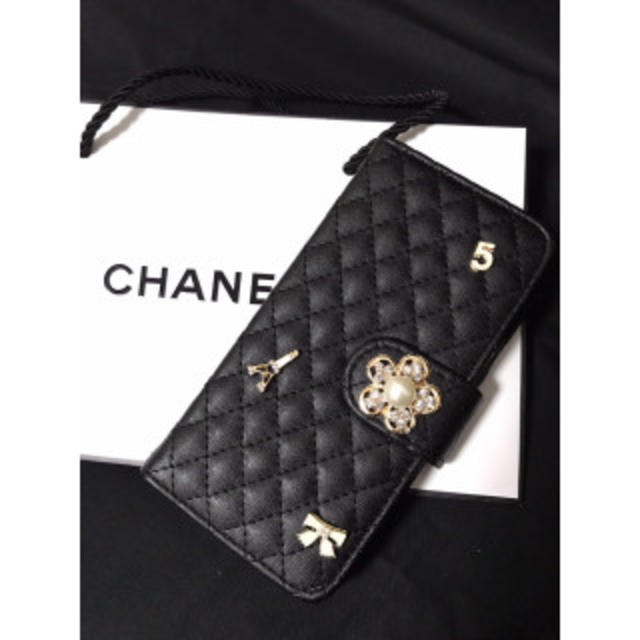 【キラキラ花柄ビジュー・リボンパーツも】iPhoneケース　CHANEL好き◇Gの通販 by ユウコ's shop｜ラクマ