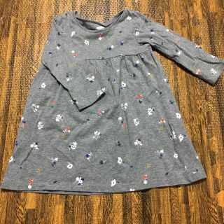 オールドネイビー(Old Navy)のoldnavy 12-18month グレー小花柄ワンピース(ワンピース)