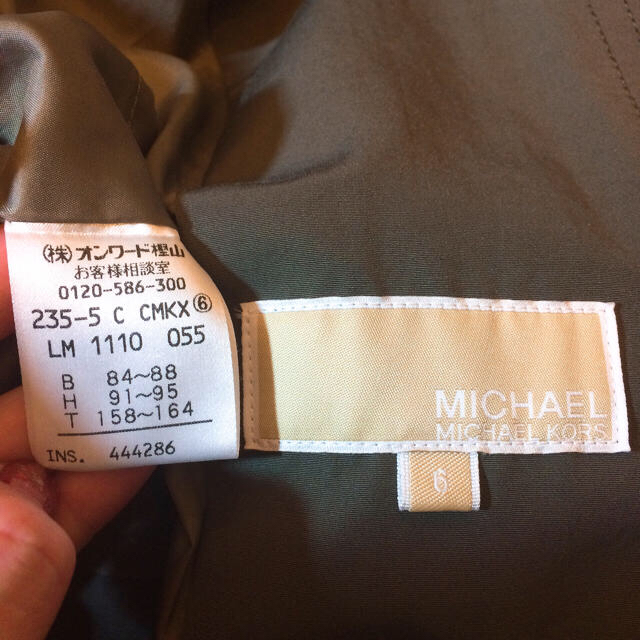 Michael Kors - 美品MICHEL KORS カーキロングトレンチコート 本革