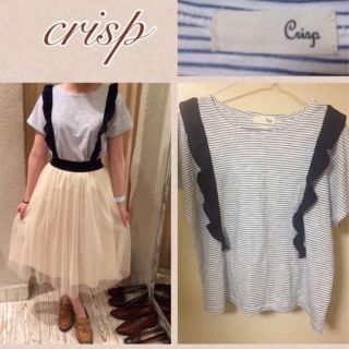 クリスプ(Crisp)のcrisp♥ボーダーフリルカットソー(カットソー(半袖/袖なし))