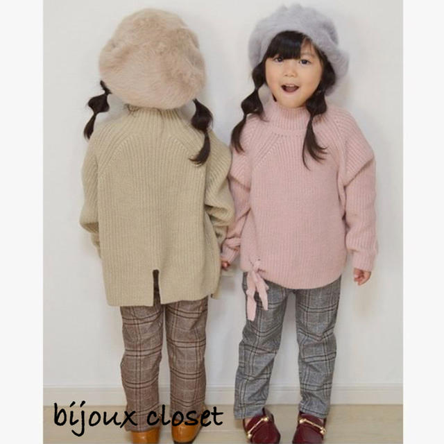 子供 リボン ローゲージニット  キッズ/ベビー/マタニティのキッズ服女の子用(90cm~)(ニット)の商品写真