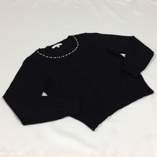 プロポーションボディドレッシング(PROPORTION BODY DRESSING)の黒ニットビジュー付(ニット/セーター)