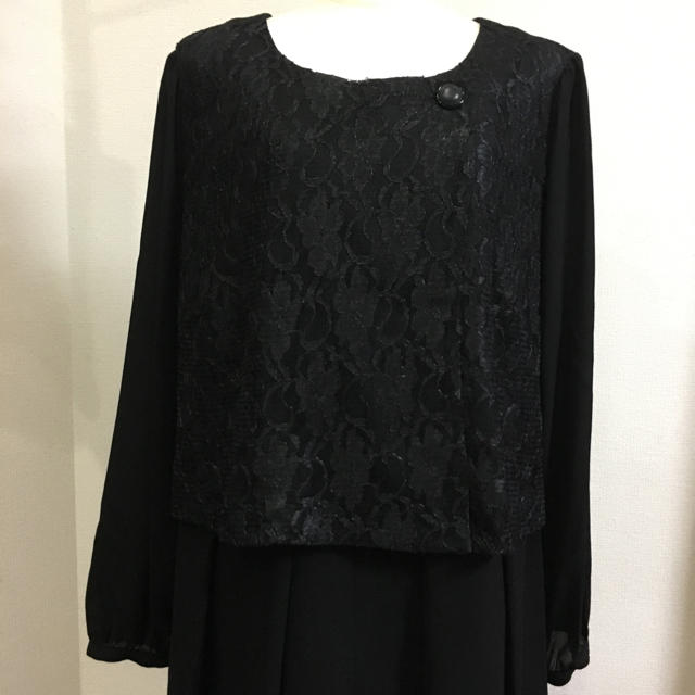 ★新品★23号★レース重ね切り替えワンピース レディースのフォーマル/ドレス(礼服/喪服)の商品写真