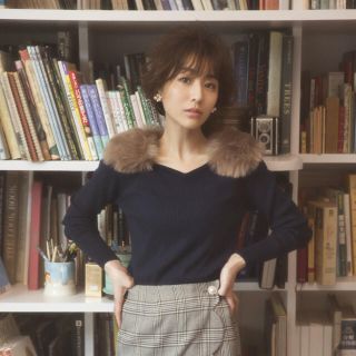 トッコ(tocco)のtocco closet♡エコファー付きリブニットプルオーバー(ニット/セーター)