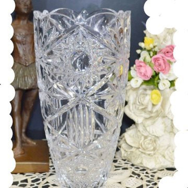 ＢＯＨＥＭＩＡ（ボヘミア） クリスタル花瓶 チェコ製 ２４cm