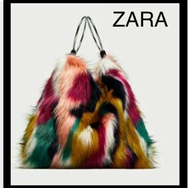 ☆新品 zara ザラ フェイクファー巾着型バッグ☆