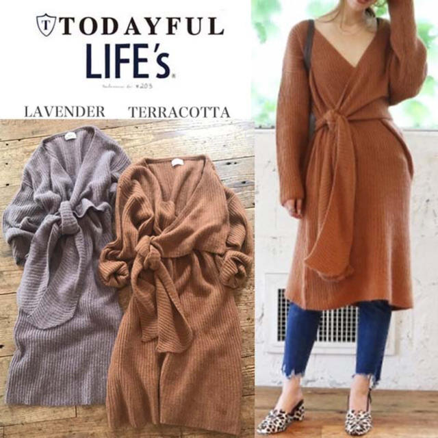 TODAYFUL(トゥデイフル)のぱりぱり様専用❣️todayful  カシュクールニットワンピース新品 レディースのワンピース(ひざ丈ワンピース)の商品写真