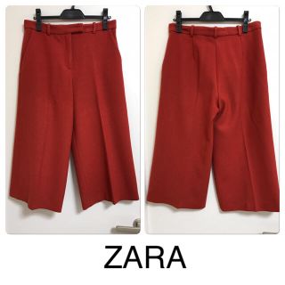 ザラ(ZARA)の美品 ZARA ワイドパンツ ガウチョパンツ テラコッタ オレンジ 値下げ(クロップドパンツ)