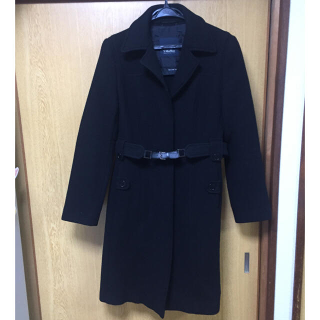 5296♡様専用  S’MaxMara 黒ベルトコート レディースのジャケット/アウター(ロングコート)の商品写真