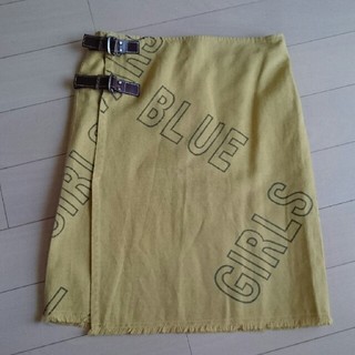 バーバリーブルーレーベル(BURBERRY BLUE LABEL)のBURBERRY  BLUE  LAVEL  帆布ラップスカート【size36】(ひざ丈スカート)