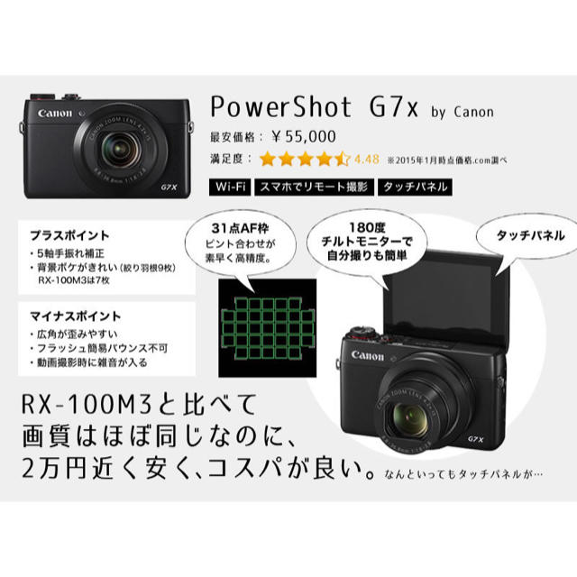 Canon(キヤノン)のcanon G7X スマホ/家電/カメラのカメラ(コンパクトデジタルカメラ)の商品写真