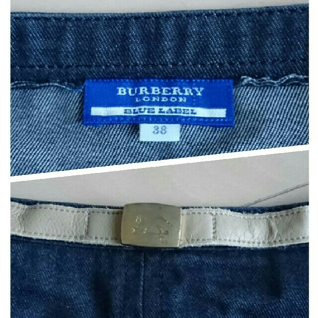 BURBERRY BLUE LABEL(バーバリーブルーレーベル)のBURBERRY  BLUE  LAVEL デニムスカート【size38】 レディースのスカート(ひざ丈スカート)の商品写真