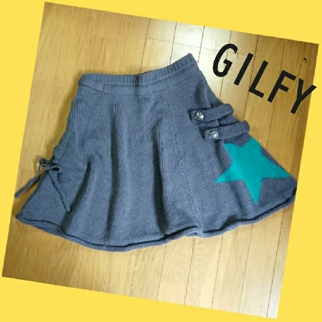 GILFY(ギルフィー)の【新品】GILFY◆デザインオシャレ◆フレアニットスカート レディースのスカート(ミニスカート)の商品写真