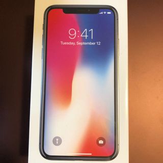 アイフォーン(iPhone)の【未開封】iPhone X 256GB スペースグレイ SIMロック解除済(スマートフォン本体)