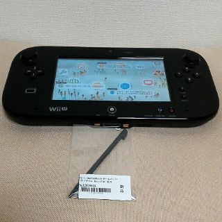 ウィーユー(Wii U)のNintendo　wiiu　ゲームパッド　黒　動作確認済み　タッチペン付(家庭用ゲーム機本体)