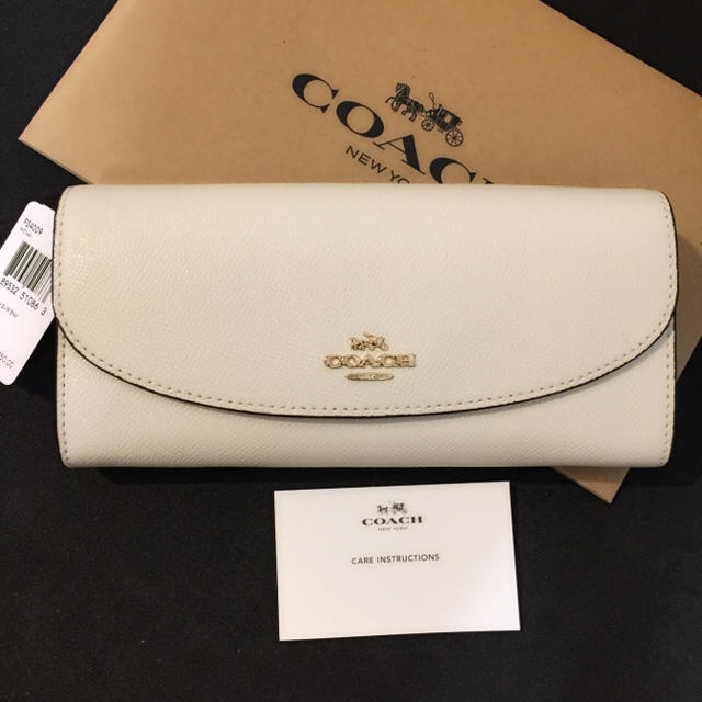 COACH(コーチ)のCOACH コーチ レディース スリムウォレット チョーク オフホワイト 長財布 レディースのファッション小物(財布)の商品写真