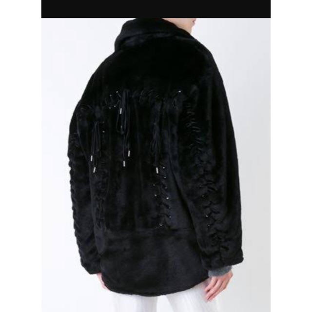 gvgv FAUX FUR LACE UP BIKER JACKET