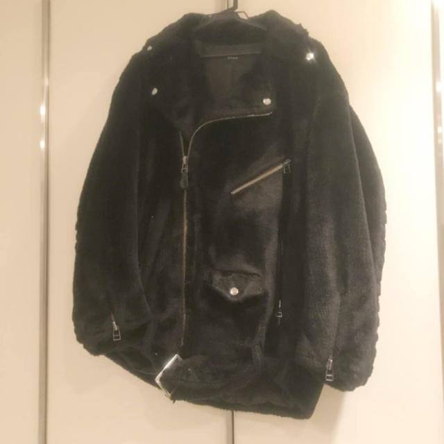 1万円送料で即決希望ですG.V.G.V  FAUX FUR LACE UP BIKER JACKET