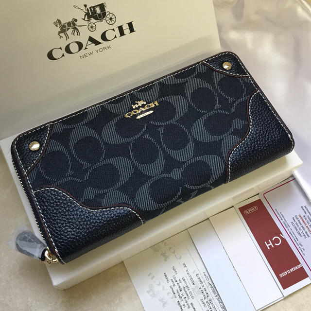 COACH(コーチ)のSALE COACH coach 長財布 デニム コーチ 新品 アウトレット レディースのファッション小物(財布)の商品写真