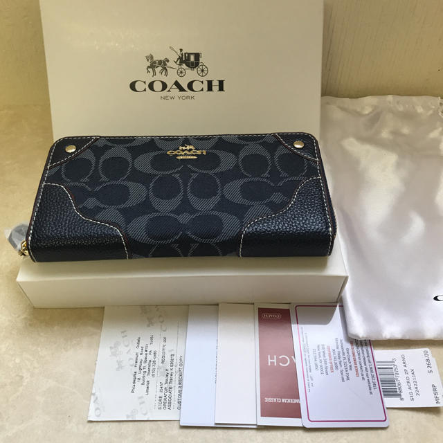 COACH(コーチ)のSALE COACH coach 長財布 デニム コーチ 新品 アウトレット レディースのファッション小物(財布)の商品写真