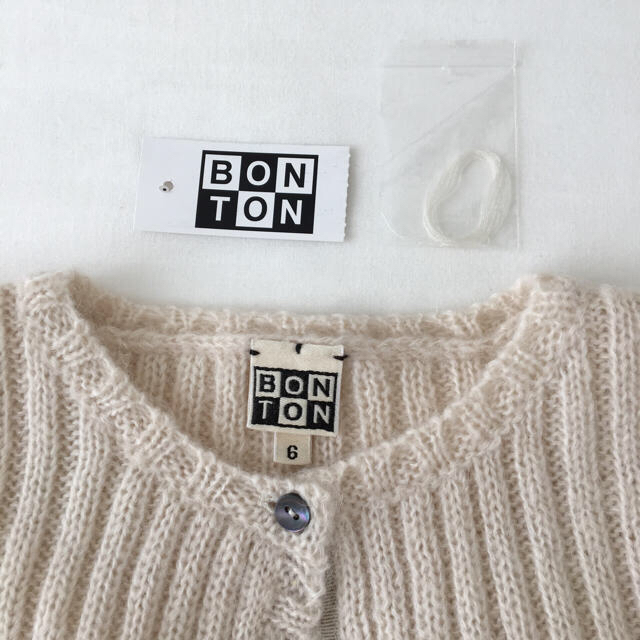 Bonpoint(ボンポワン)のbonton リブニットカーディガン 2A.6A キッズ/ベビー/マタニティのキッズ服女の子用(90cm~)(カーディガン)の商品写真