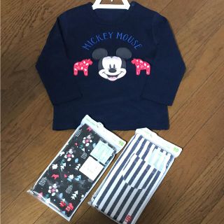 ユニクロ(UNIQLO)の新品 未使用 ユニクロ ミッキー ロンT レギンス パンツ(Tシャツ/カットソー)