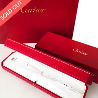 カルティエ(Cartier)の【Cartier】レザーブレス(K18WG) 正規品(ブレスレット/バングル)