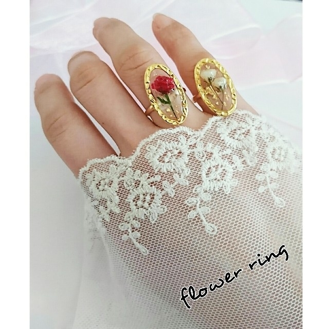 ちーこ様専用ページ❤️flower ring ハンドメイドのアクセサリー(リング)の商品写真