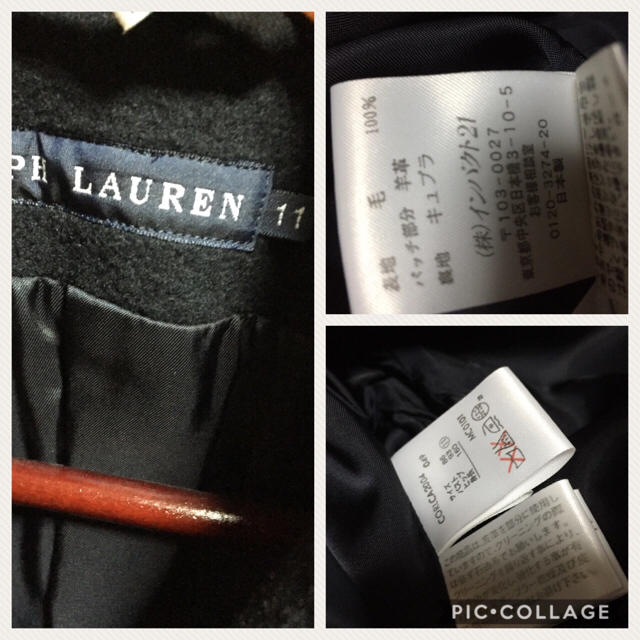 Ralph Lauren - ラルフローレン Pコート 黒 サイズ11号の通販 by Ralph Lauren - ラルフローレン Pコート 黒 サイズ11号の通販 by