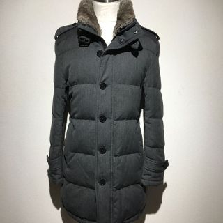 バーバリーブラックレーベル(BURBERRY BLACK LABEL)の超美品 バーバリー ブラックレーベル ダウンコート M グレー 灰色 メンズ(ダウンジャケット)