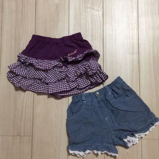 ハッシュアッシュ(HusHush)の値下げ！フリルスカートパンツ2枚セット女児120  使用あり(パンツ/スパッツ)