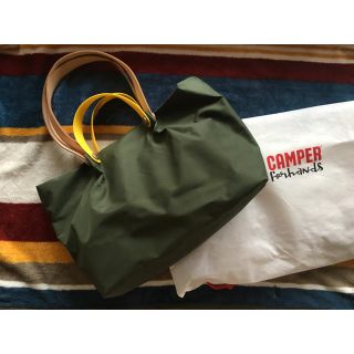 カンペール(CAMPER)の【値下げしました！】美品★カンペール ナイロントート★グリーン(トートバッグ)