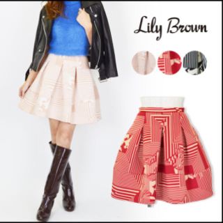 リリーブラウン(Lily Brown)のりぼん様専用リリーブラウン  フラワーストライプ スカート(ミニスカート)