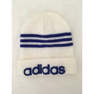 アディダス(adidas)の☆最終値下げ☆美品 アディダス ニット帽  白(ニット帽/ビーニー)