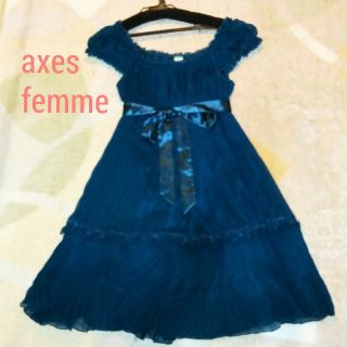 アクシーズファム(axes femme)のアクシーズファム エメラルドグリーンワンピース(ひざ丈ワンピース)