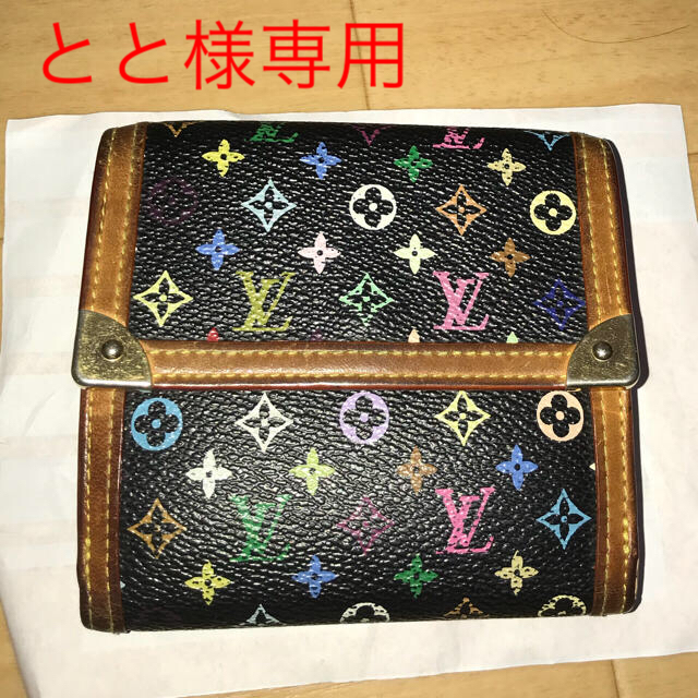 LOUIS VUITTON(ルイヴィトン)のとと様専用   ヴィトン　マルチカラーブラック　Wホック　折財布 レディースのファッション小物(財布)の商品写真