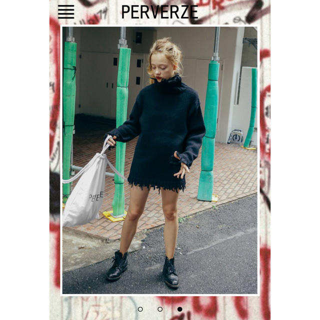 perverze パーバーズ ダメージ ニット ワンピース 17AW