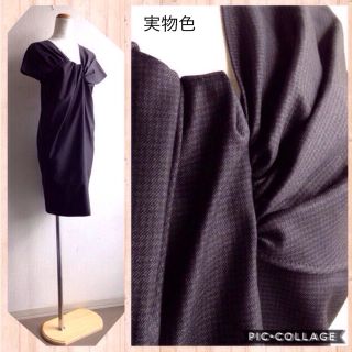 ドゥーズィエムクラス(DEUXIEME CLASSE)の美品♪ウール100%カシュクールワンピ(ひざ丈ワンピース)