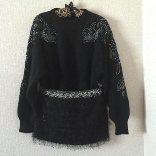 スナイデル(SNIDEL)のSnidel☞ビーズ刺繍 フリンジ タイトスカート(ミニスカート)