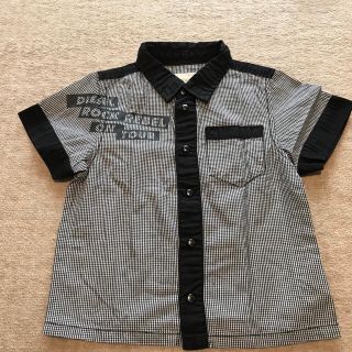 ディーゼル(DIESEL)の最終処分セール★ディーゼル子供服 黒チェックシャツ100センチ 3歳用(Tシャツ/カットソー)