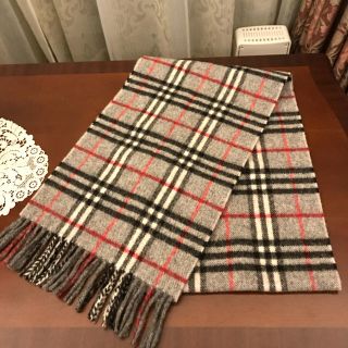 バーバリー(BURBERRY)の★専用★バーバリー マフラー グレー  ラム&ウール 美品！(マフラー/ショール)