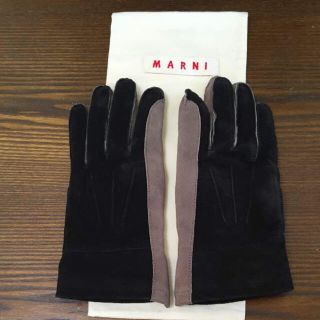 MARNI マルニ 手袋 - 茶系xチャコールグレー