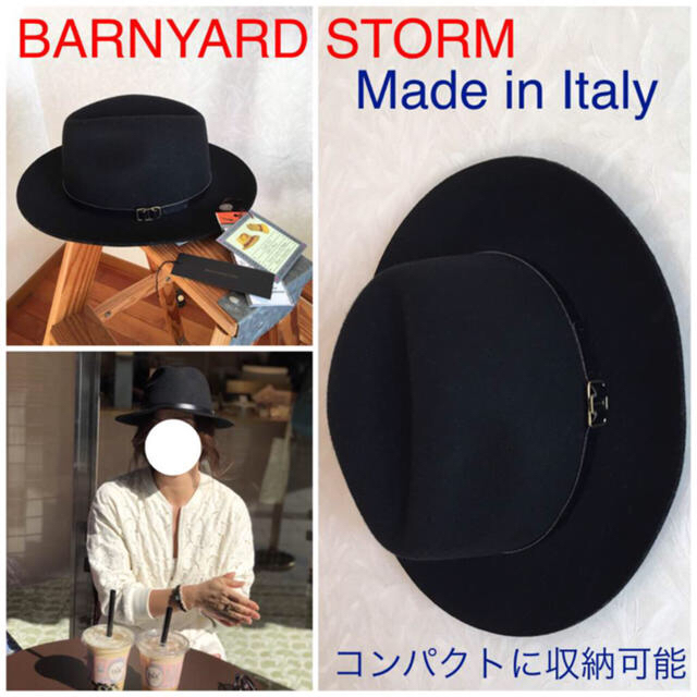BARNYARDSTORM(バンヤードストーム)のBARNYARDSTORM Wool100%黒ハット/タグ&専用テープ付き レディースの帽子(ハット)の商品写真
