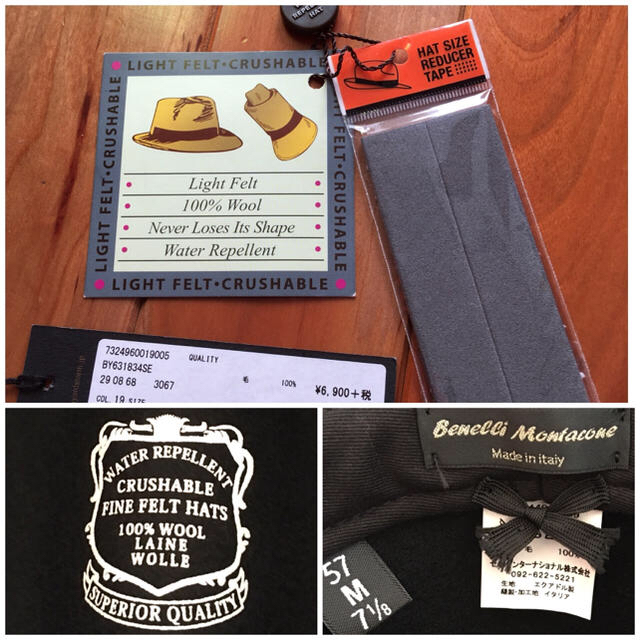 BARNYARDSTORM(バンヤードストーム)のBARNYARDSTORM Wool100%黒ハット/タグ&専用テープ付き レディースの帽子(ハット)の商品写真