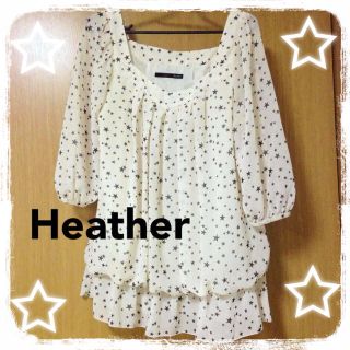 ヘザー(heather)のHeather★星柄シフォンチュニック(チュニック)